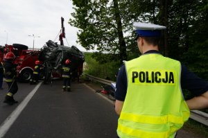 Śmiertelny wypadek drogowy. Oględziny miejsca zdarzenia