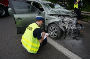 Śmiertelny wypadek drogowy. Oględziny miejsca zdarzenia