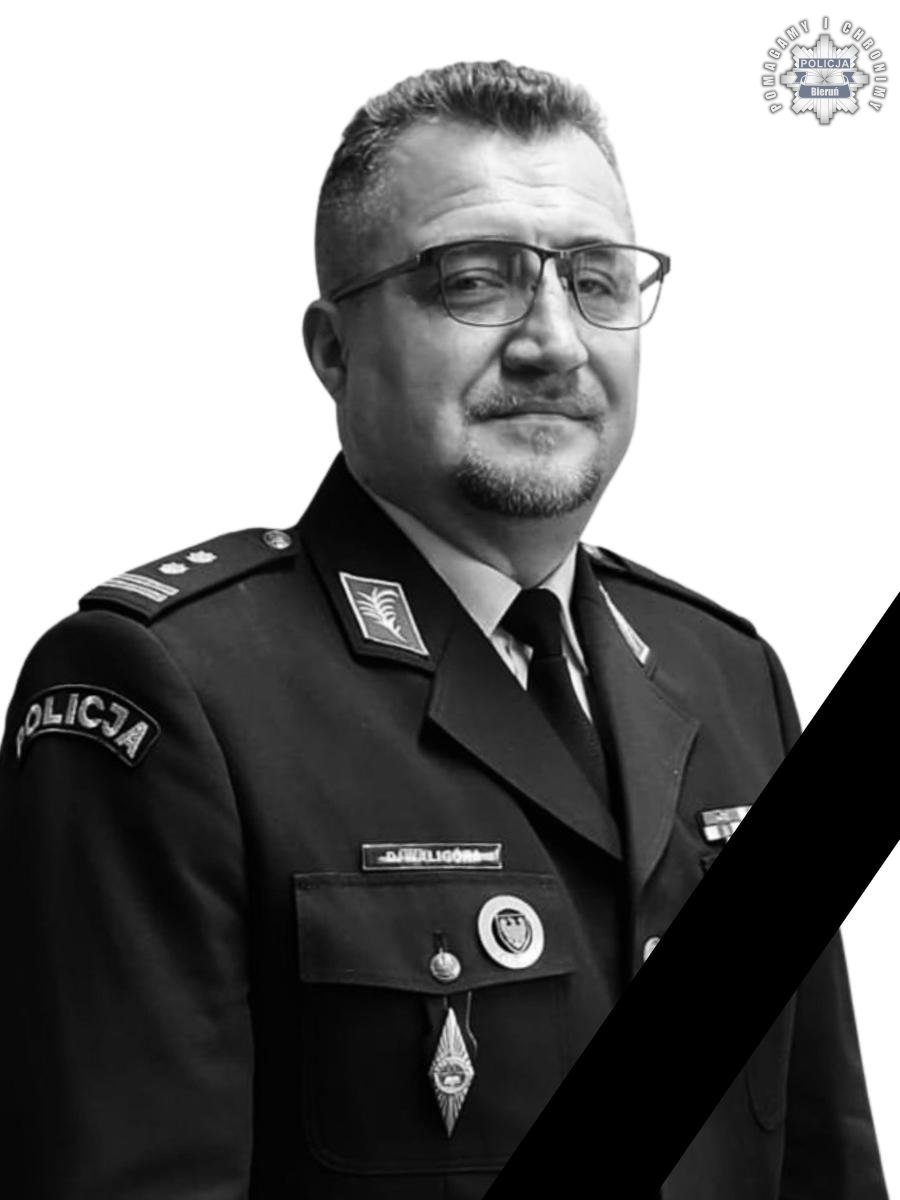 Na zdjęciu widzimy Zmarł Komendant Komendy Powiatowej Policji w Bieruniu młodszy inspektor Dariusz Waligóra