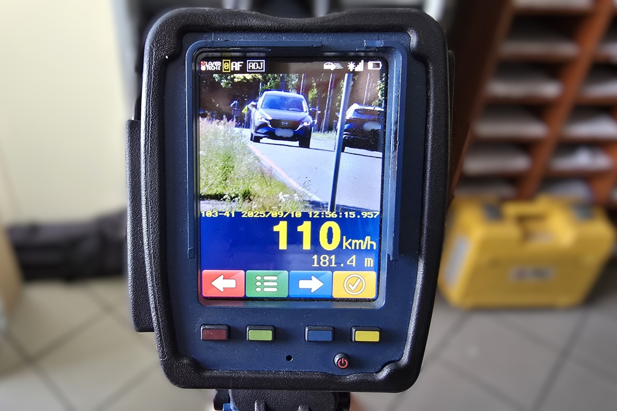 Na zdjęciu widzimy zarejestrowane przekroczenie prędkości 