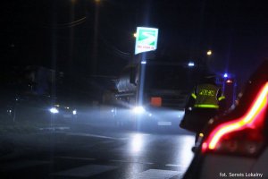 Policjant na miejscu wypadku