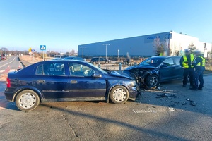 Na zdjęciu widzimy miejsce zdarzenia drogowego