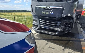 Na zdjęciu widzimy miejsce zdarzenia drogowego