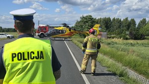 Na zdjęciu widzimy miejsce zdarzenia drogowego