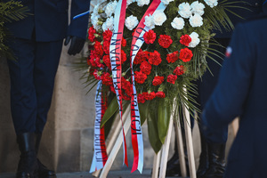 Na zdjęciu widzimy ceremonię pogrzebu Komendanta Powiatowego Policji w Bieruniu młodszego inspektora Dariusza Waligóry