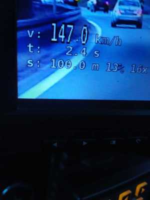 ekran rejestratora prędkości