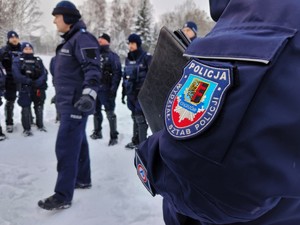 Zdjęcie przedstawia naramiennik policyjny KMP Chorzów