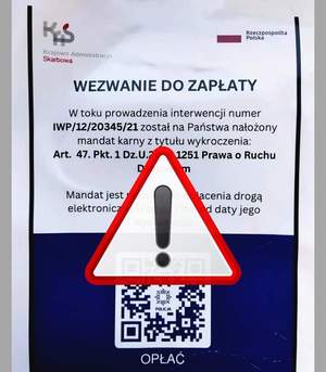 Grafika przedstawia fałszywe wezwanie do zapłaty