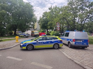 Na zdjęciu radiowozy na ulicy