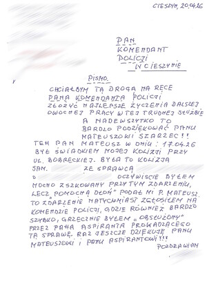 zdjęcie przedstawia list z podziękowaniami -sytuacja opisana w tekście