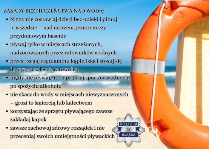Plakat informacyjny z zasadami bezpieczeństwa