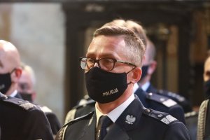 Komendant Wojewódzki Policji w Łodzi - zbliżenie na twarz
