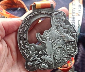 medal zdobyty w zawodach z wizerunkiem redaktora Hopfera