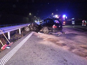 Miejsce zdarzenia z udziałem pojazdu marki BMW