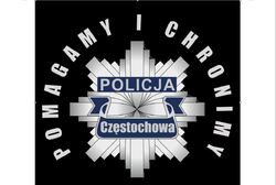 Policyjne logo z napisem pomagamy i chronimy