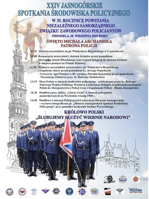 Plakat informacyjny z harmonogramem przebiegu spotkania