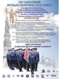 Plakat informacyjny z harmonogramem przebiegu spotkania