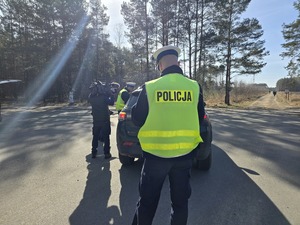 Policjanci kontrolują pojazd