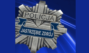 Zdjęcie odznaki policyjnej z napisem Policja Jastrzębie-Zdrój