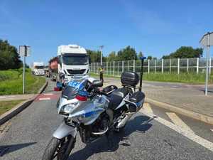 Zdjęcie przedstawiające motocykl Policyjny.