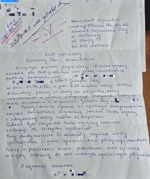 Treść podziękowań.