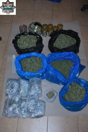 Zabezpieczone przez śledczych 6 kilogramów suszu marihuany