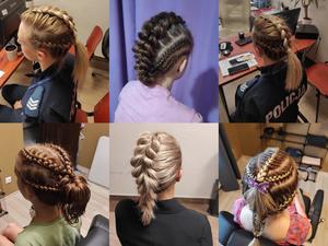 kolarz przedstawiający różne fryzury