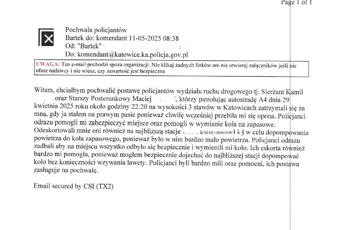 Podziękowania - treść w pliku