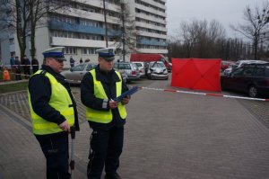 Czynności policjantów na miejscu wypadku