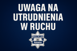 Na zdjęciu napis uwaga na utrudnienia drogowe