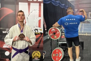 Na zdjęciu policjanci biorący udział w zawodach