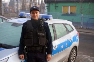 na zdjęciu: sierż. Karol Szmelik z Komisariatu Policji w Łaziskach Górnych
