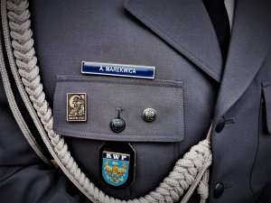 zbliżenie na imiennik policjanta: A.Marekwica