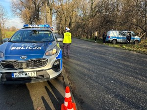 na zdjeciu widać policjantów i radiowozy