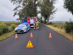 na zdjeciu widać policjantów i strażaków