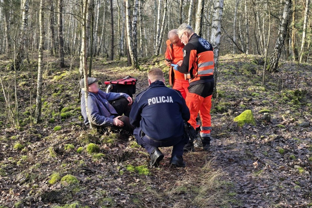 Senior spędził całą noc w lesie