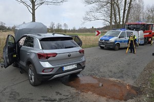 zdjęcie przedstawia policjantów na miejscu wypadku drogowego
