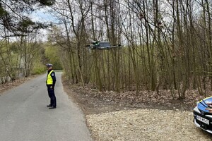 policyjny dron w trakcie działań