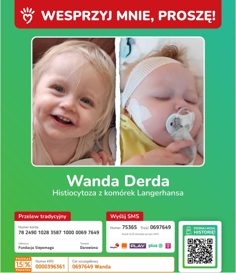 Pomóż 2-letniej Wandzi, która walczy z rzadkim nowotworem