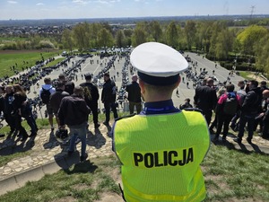 Motocykliści podczas przejazdu Piekarskiej Parady Motocyklowej
