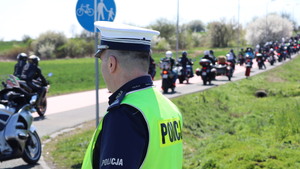 Motocykliści podczas przejazdu Piekarskiej Parady Motocyklowej