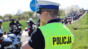 Motocykliści podczas przejazdu Piekarskiej Parady Motocyklowej
