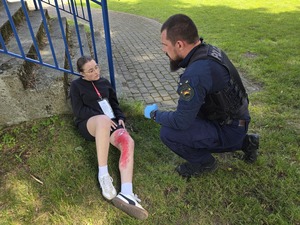 Zdjęcie przedstawia wspólne ćwiczenia służb na Jeziorze Goczałkowickim.