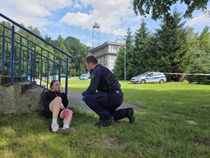 Zdjęcie przedstawia wspólne ćwiczenia służb na Jeziorze Goczałkowickim.