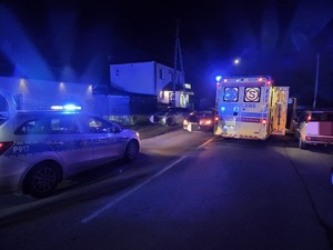 na zdjęciu miejsce wypadku drogowego