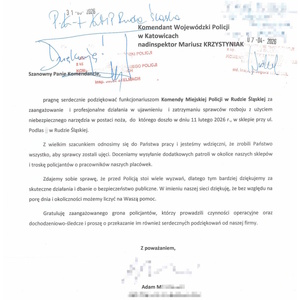 Treść podziękowań