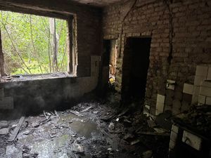 Na zdjęciu miejsce wybuchu gazu w Rybniku, w domu jednorodzinnym.