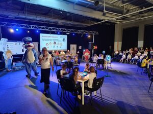Na zdjęciu dzieci podczas akcji Bezpieczny Maluch w Fundacji Elektrowni Rybnik.