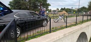Na zdjęciu miejsce zatrzymania osób nieletnich, które nie zatrzymały się do kontroli drogowej.
