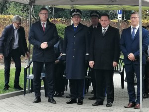 na zdjęciu gocie uroczystości z Komendantem Wojewódzkim i Prezydentem m. Świętochłowice
